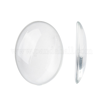 Transparent oval Glas Cabochons&nbsp;GGLA-R022-40x30-1