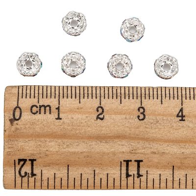 Perles séparateurs en laiton avec strass&nbsp;RB-A014-L6mm-28S-1