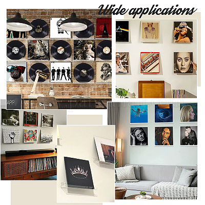 8 Pezzi Supporto Per Il Montaggio A Parete Di Dischi In Vinile, Scaffale In Vinile Da 12 Pollici Per La Conservazione E La Visualizzazione Di Album In Vinile, Custodia Galleggiante Trasparente In