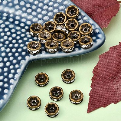 Messing Strass Zwischen perlen&nbsp;X-RB-A014-Z8mm-01AB-NF-1