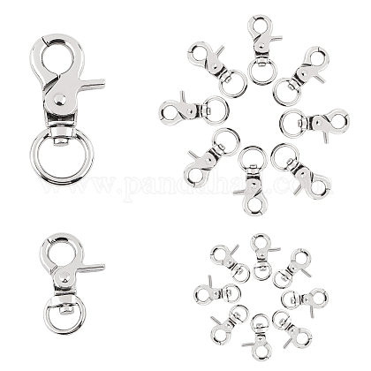 PandaHall 16 Pcs 2 Sizes Metal Lobster Claw Clasps Swivel Lanyards Trigger Snap Hooks Strap for Keychain PALLOY-PH0013-45P-1
