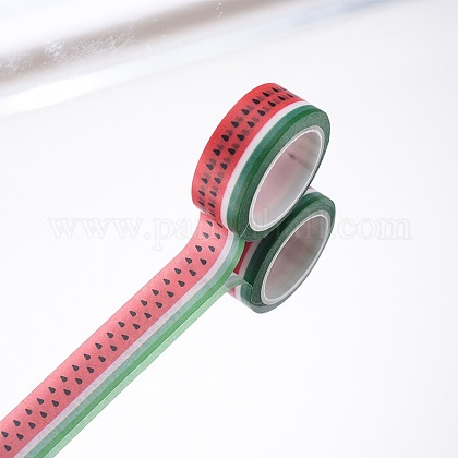 DIYスクラップブック装飾紙テープ  マスキングテープ  スイカ  レッド  15mm  5m /ロール（5.46ヤード/ロール） DIY-F016-P-02-1