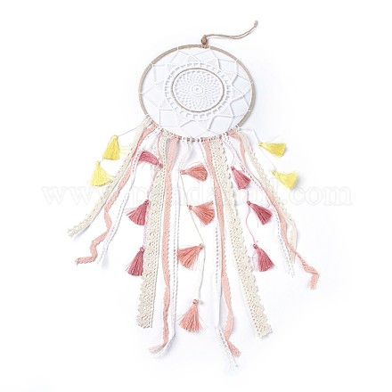 DIY Woven Net/Web with Feather Making Set DIY-WH0098-01-1