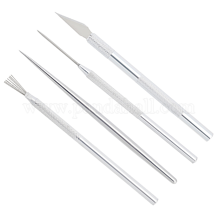 UNICRAFTALE 8Pcs Pottery Clay Sculpting Modeling Tool Sets 13.5-39mm Detail Tools Stainless Steel Pottery Sculpture Feather Wire Texture Tool Steel Craft Knife Kit for Sculpture Pottery TOOL-UN0001-19-1