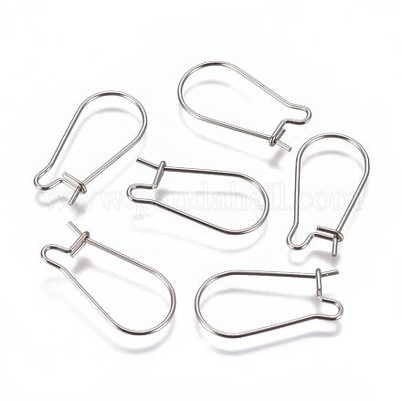 304 Stainless Steel Hoop Earrings Findings Kidney Ear Wires STAS-G200-01A-P-1