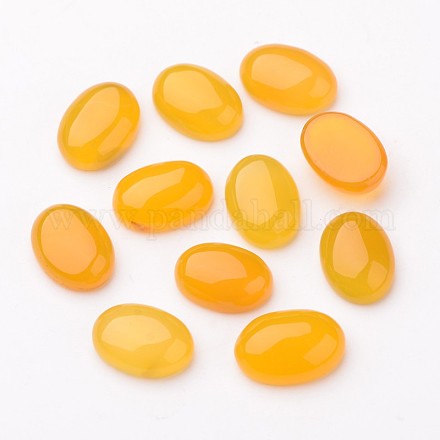 Grade A Natural Yellow Agate Oval Cabochons X-G-L394-08-18x13mm-1