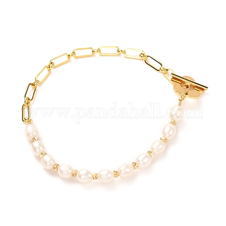Natürliche Perlenarmbänder für Mädchenfrauengeschenk X-BJEW-JB06821-1