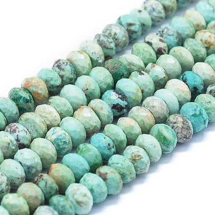 Natürliche peruanische türkisfarbene Perlenstränge G-E561-23-6mm-1