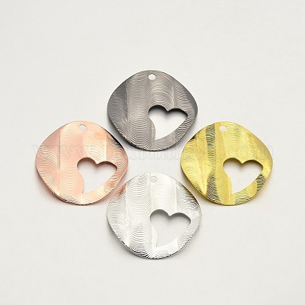 Flat Round with Heart Iron Pendants IFIN-N3285-03-1