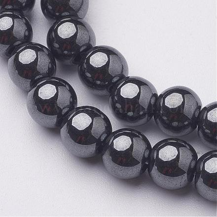 6mm schwarz aaa-Grade-Runde nicht-magnetischen synthetischen Hämatitkornen Stränge X-G-H1072-1-1