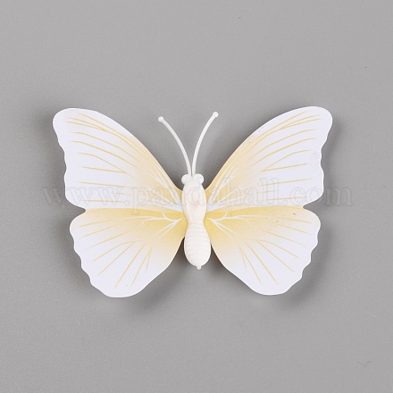 ポリ塩化ビニールの人工蝶の冷蔵庫の磁石  ホワイト  46x61x5mm DIY-WH0240-70B-1