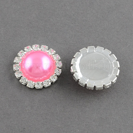 Garment Accessories Half Round ABS Plastic Imitation Pearl Cabochons RB-S020-06-A05-1