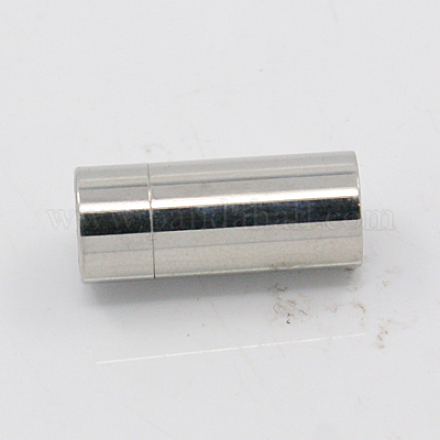 Smooth 304 Stainless Steel Magnetic Clasps with Glue-in Ends STAS-K007-31-1