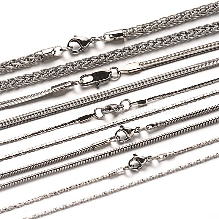 304 Stainless Steel Chain Necklaces NJEW-N0038-07-1
