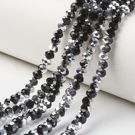 Electroplate Transparent Glass Beads Strands EGLA-A034-T8mm-M01-1