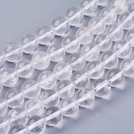 Chapelets de perles en cristal de quartz naturel X-G-R193-05-10mm-1