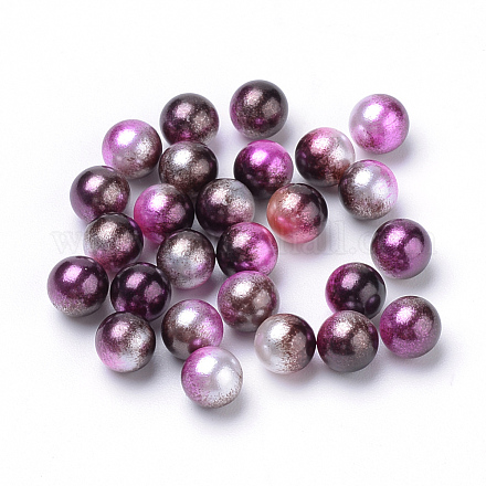 Rainbow Acrylic Imitation Pearl Beads OACR-R065-3mm-12-1