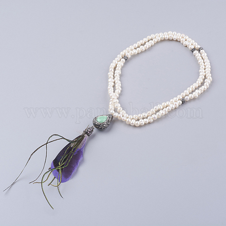 Eau douce naturelle pendentifs de perles NJEW-F174-31-1