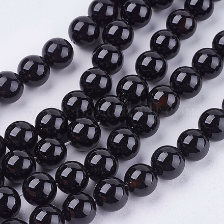 Brins de perles d'onyx noir naturel G-H1567-10MM-1