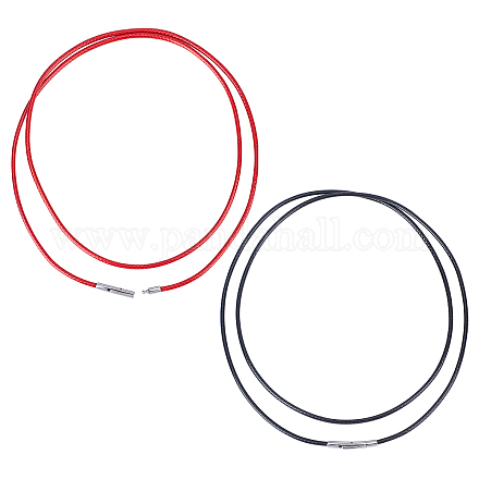 SUNNYCLUE 2Pcs 2 Colors Polyester Waxed Cords Necklace Making MAK-SC0001-13F-1