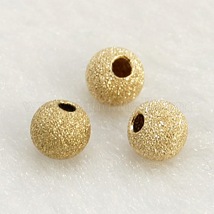 Perlas texturadas rellenas de oro amarillo KK-G155-5mm-2-1