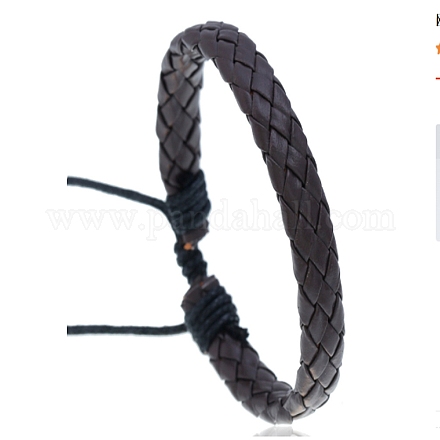 Bracelets de cordon tressé en similicuir pu pour femmes BJEW-M290-01K-1