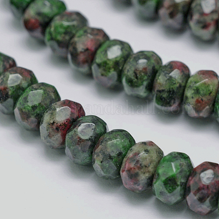 Rubis naturel à facettes en rangées de perles rondelles zoisites X-G-K090-04-1