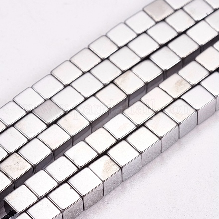 Chapelets de perles en hématite synthétique sans magnétiques G-K018-4mm-07-1