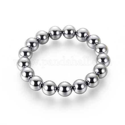 Bracelets extensibles en perles de pierre terahertz BJEW-L666-01B-1