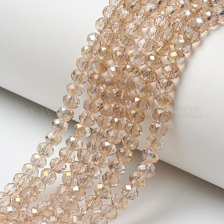 Chapelets de perles en verre transparent électrolytique EGLA-A034-T4mm-H04-1