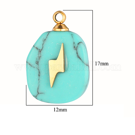 Synthetic Turquoise Pendants FIND-PW0015-02A-01-1