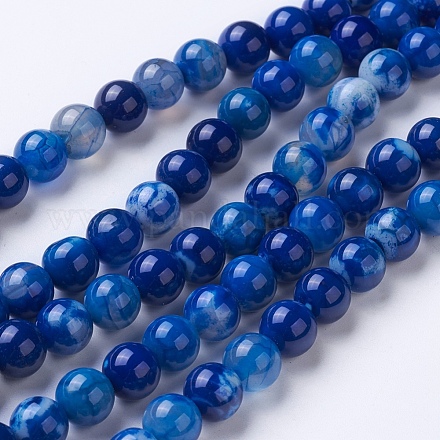 Chapelets de perles d'agate naturelle G-G754-07-10mm-1