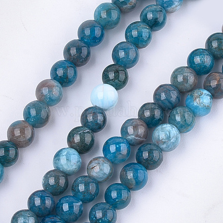Natural Apatite Beads Strands G-S333-6mm-031-1
