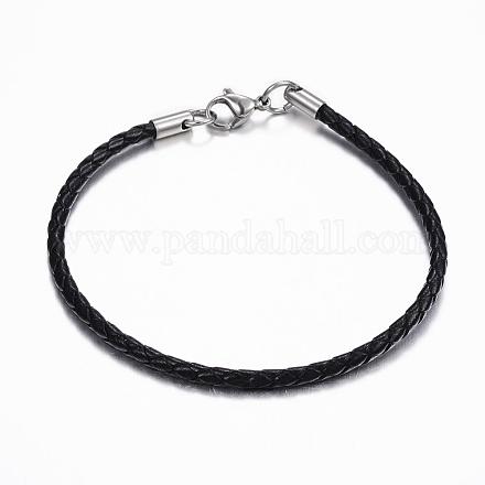Braided Leather Cord Bracelet Making BJEW-H505-01-1