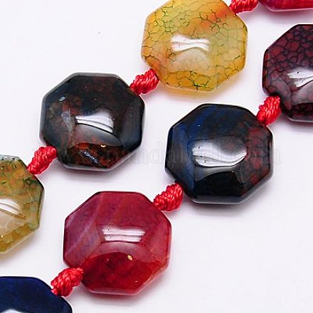 Natural Crackle Agate Beads Strands G-G456-07-1