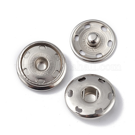 202 Stainless Steel Snap Buttons BUTT-I017-01D-P-1