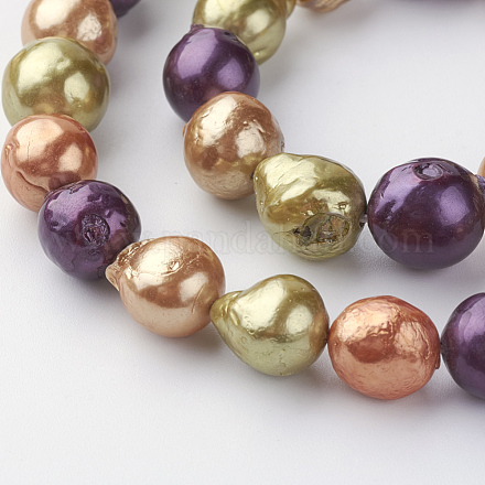Natural Baroque Pearl Keshi Pearl Beads Strands PEAR-R064-25-1