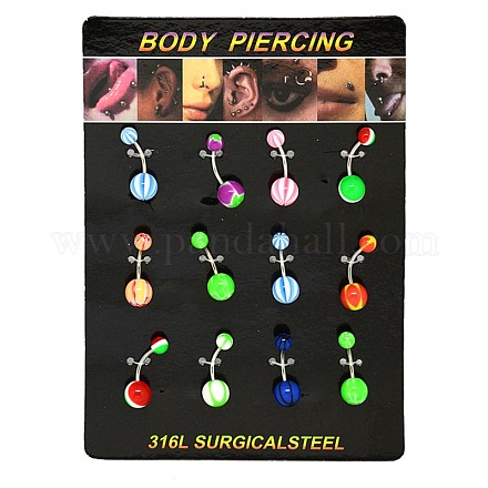 Personalized Trendsetter's 316L Stainless Steel Belly Studs AJEW-O005-03-1