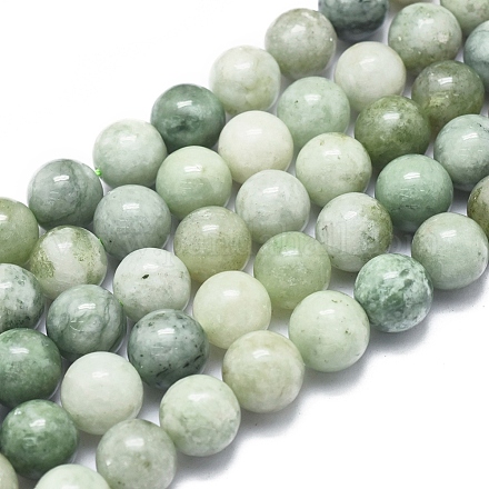 Chapelets de perles naturelles de jade du Myanmar/jade de Birmanie G-D0001-08-10mm-1