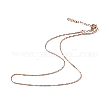 Chapado en iones (ip) 304 collar de cadena de serpiente redonda de acero inoxidable para hombres y mujeres NJEW-K245-016A-1