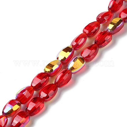 Transparent Electroplate Glass Beads Strands GLAA-Q099-F01-05-1