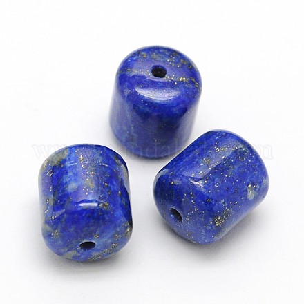 Natural Lapis Lazuli Barrel Beads G-O084-E-04-1