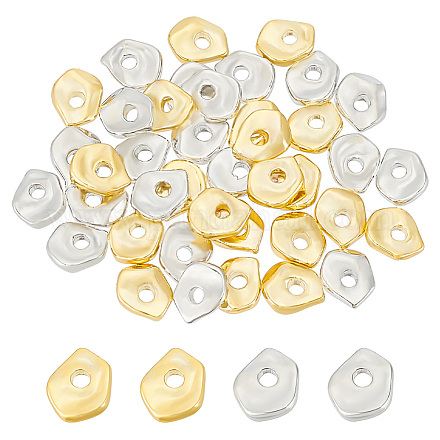 Benecreat 40 pièces 2 couleurs perles d'espacement en laiton KK-BC0012-75-1