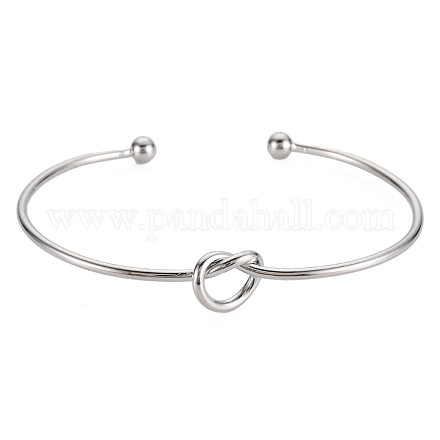 Bracelet manchette en forme de nœud BJEW-N013-007-1