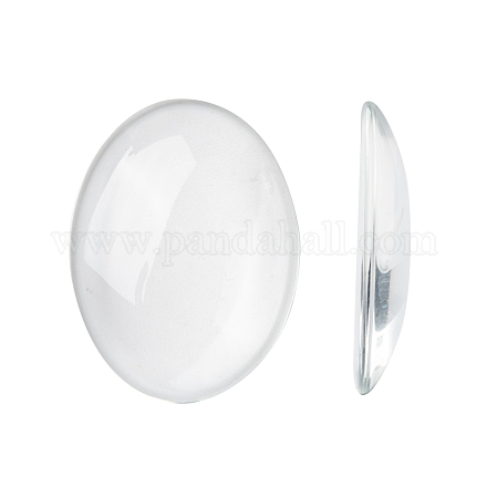 Прозрачные стеклянные овальные кабошоны GGLA-R022-40x30-1