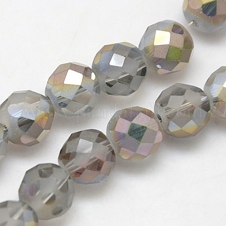 Chapelets de perles en verre électroplaqué X-EGLA-F010-C02-1