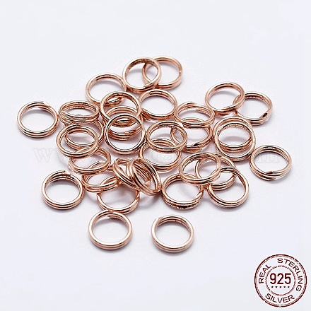 925 anillos de salto divididos de plata de ley. STER-F036-01RG-1x6mm-1