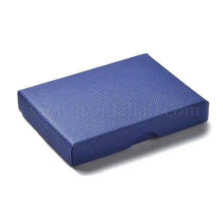 厚紙のジュエリーセットボックス  内部のスポンジ  長方形  ブルー  9.05x7.1x1.55~1.65cm CBOX-C016-01F-02-1