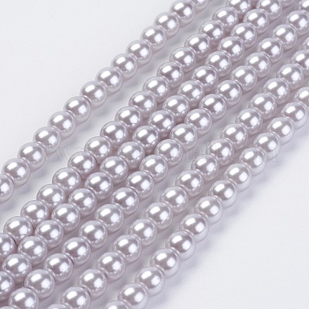 Hebras de perlas de vidrio teñidas ecológicas HY-A008-5mm-RB004-1