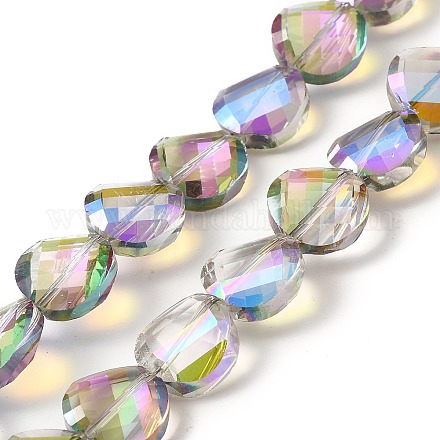 Transparentes perles de verre de galvanoplastie brins EGLA-E030-01G-01-1